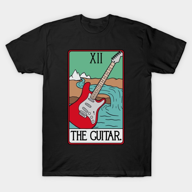 Guitar Tarot Card Funny - Rock and Roll Vintage Jazz Guitarist T-Shirt by isstgeschichte